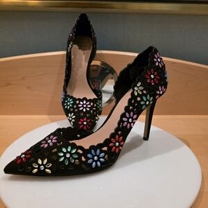 🔥INC Multicolor Embellished Black Stiletto Heels